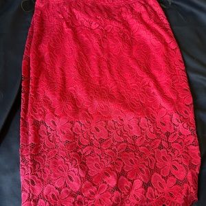 Vintage pencil red skirt Large
